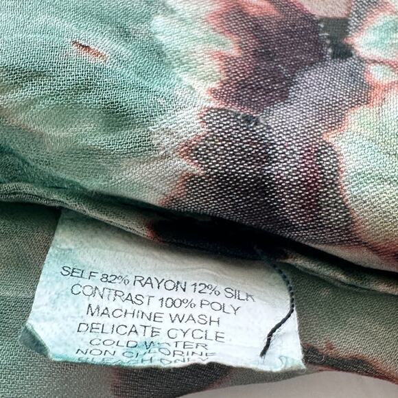 CITRON Santa Monica tie dye floral embossed logenlook open front cardigan 1X - Picture 11 of 12